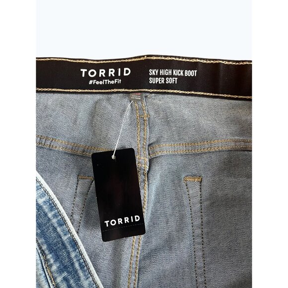Torrid Womens Sky High Kick Boot Jeans Super Soft Stretch Denim Size 26R - Picture 9 of 16